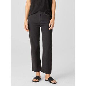 NWOT Eileen Fisher Straight Leg Black Jeans 4